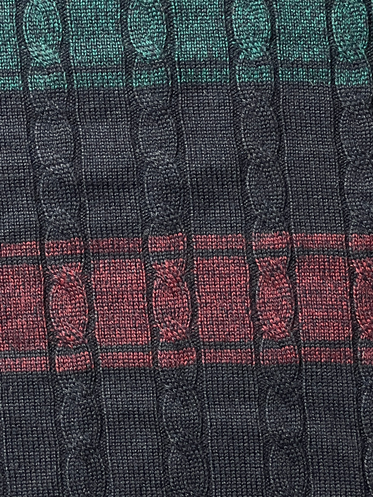 IL GRANCHIO — STRIPED CABLE KNIT SWEATER
