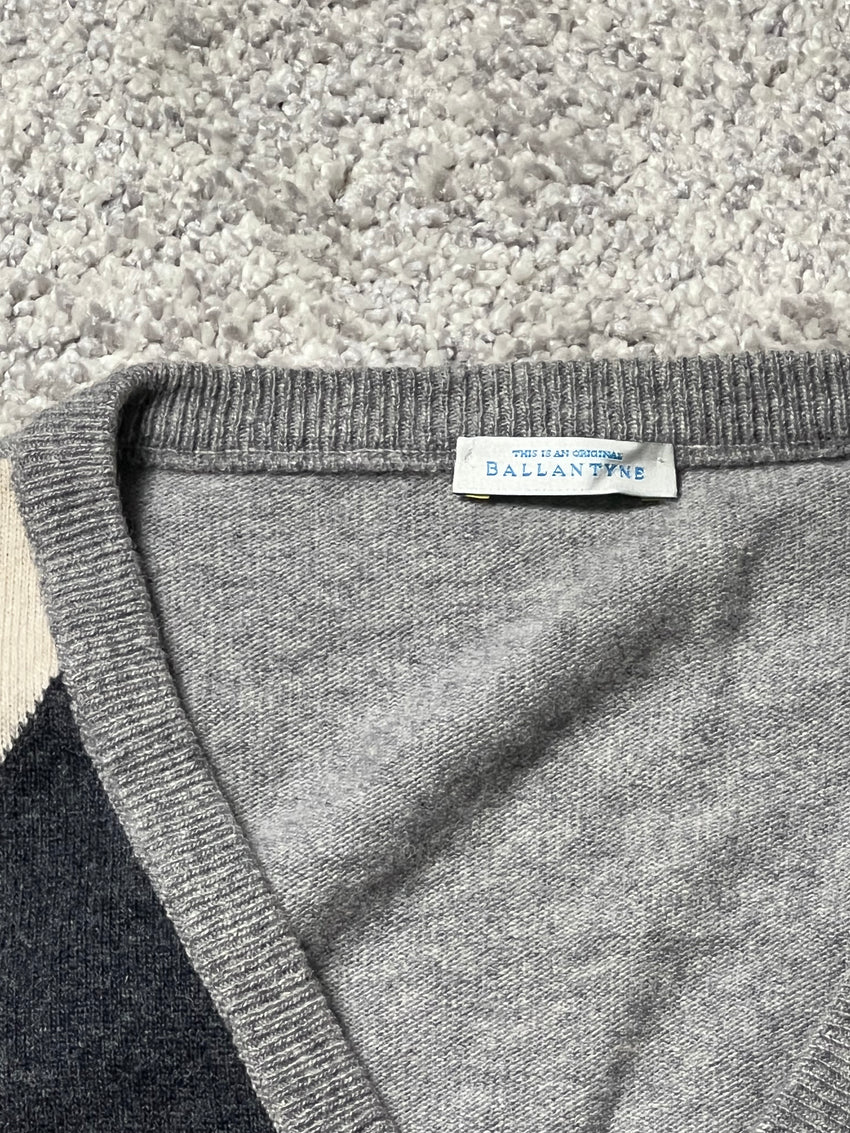 BALLANTYNE — ARGYLE V-NECK SWEATER