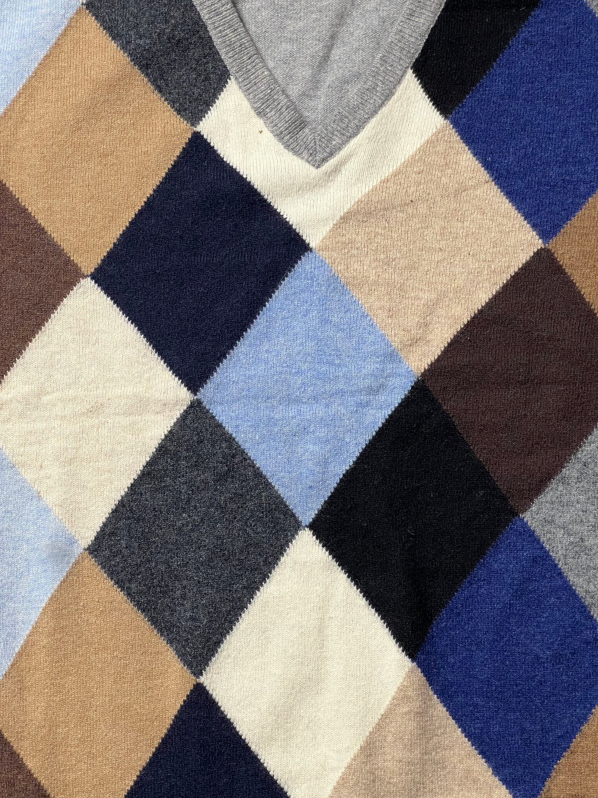 BALLANTYNE — ARGYLE V-NECK SWEATER